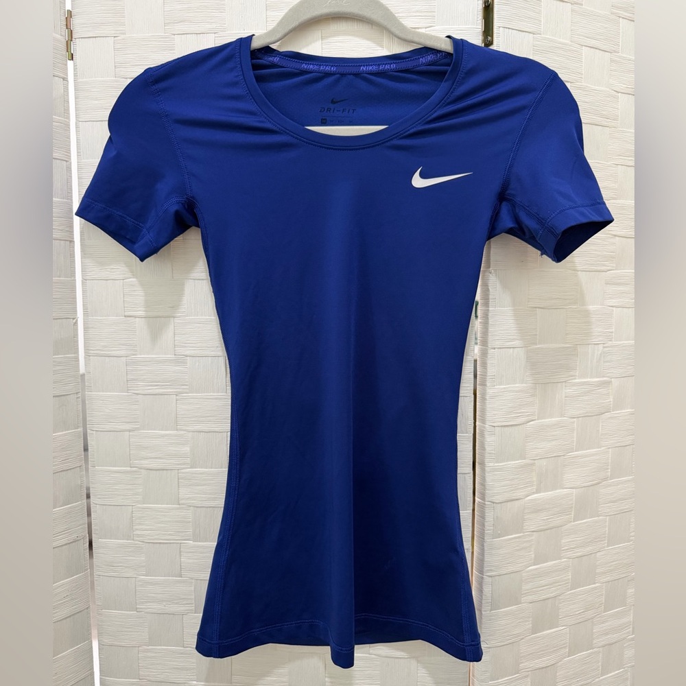 Nike Pro Dri-Fit Royal Blue Fitted Short Sleeve Tee XS